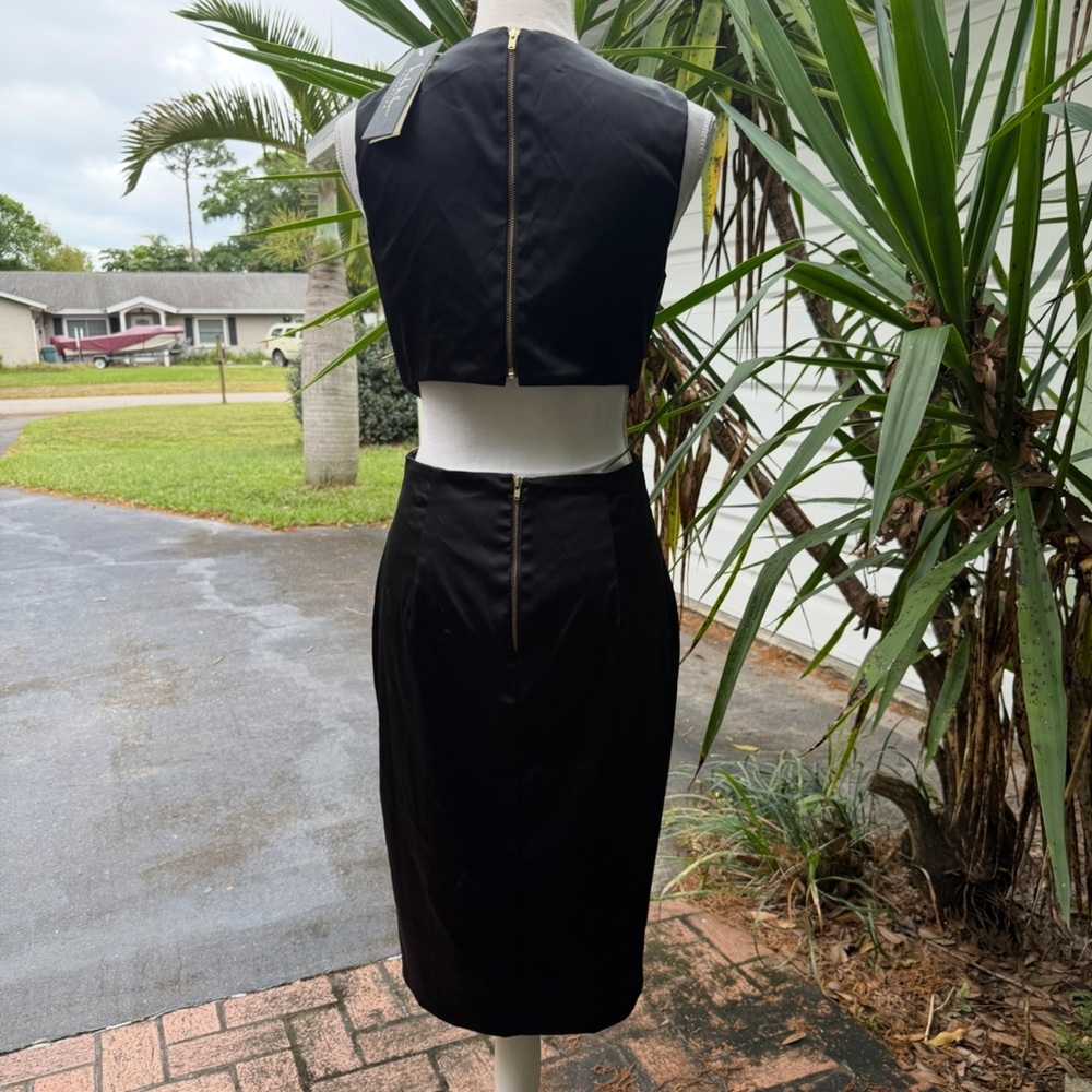 Nicole Miller Cut Out Black Midi Dress